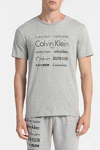 Calvin Klein sivé pánske tričko S/S Crew Neck Heritage