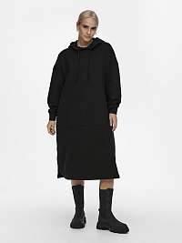 Čierne dámske oversize mikinové šaty ONLY Chelsea