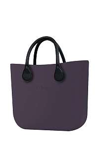 O bag  fialové kabelka MINI Viola Scuro s čiernymi krátkymi koženkovými rúčkami