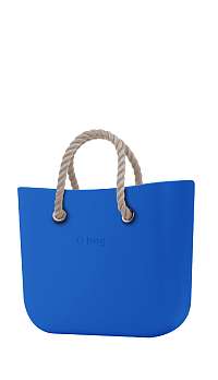 O bag kabelka Mini Imperial Blue s krátkymi povrazmi natural