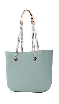 O bag kabelka Verde Antico s retiazkovými rúčkami Cuoio/Silver