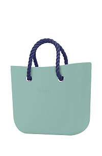 O bag  tyrkysové kabelka MINI Turchese s tmavo modrými krátkymi povrazmi