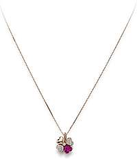 Amen Ružovo pozlátený strieborný náhrdelník so zirkónmi Love CLPQURR